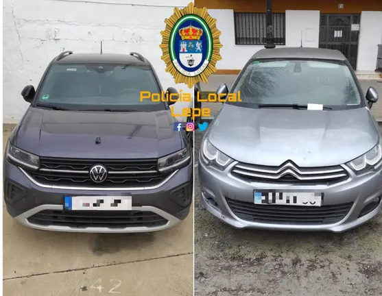 Veh&iacute;culos recuperados por la polic&iacute;a local de Lepe.
