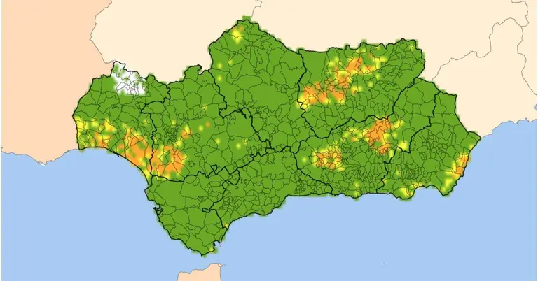 Mapa de riesgo de incendios.