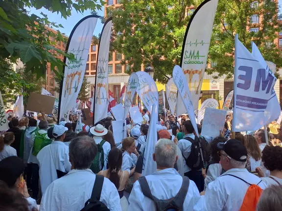 Manifestaci&oacute;n m&eacute;dica ante el ministerio de Sanidad.