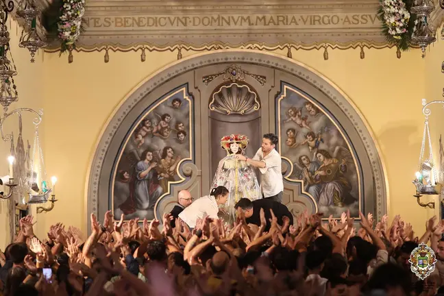 La Virgen del Roc&iacute;o en la Parroquia de la Asunci&oacute;n. / Fotograf&iacute;a: Hermandad Matriz de Almonte.