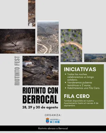 Riotinto se vuelca con Berrocal tras el incendio de Niebla