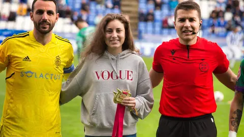 Mar&iacute;a Forero en el homenaje que le tribut&oacute; el Recreativo.