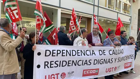 Protesta de pensionistas en Huelva