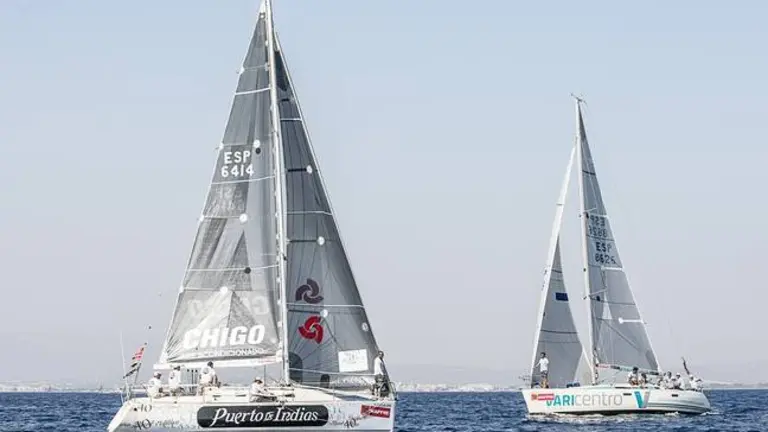 Palma de Mallorca, Spain - agosto 4, 2017:  during day 5 of the Copa del Rey sailing competition. The crew of Team -, , in their class during day 5 of the Copa del Rey-MAPFRE on agoust 4, 2017 in Palma, Spain.(Photo by Jesus DYañez)