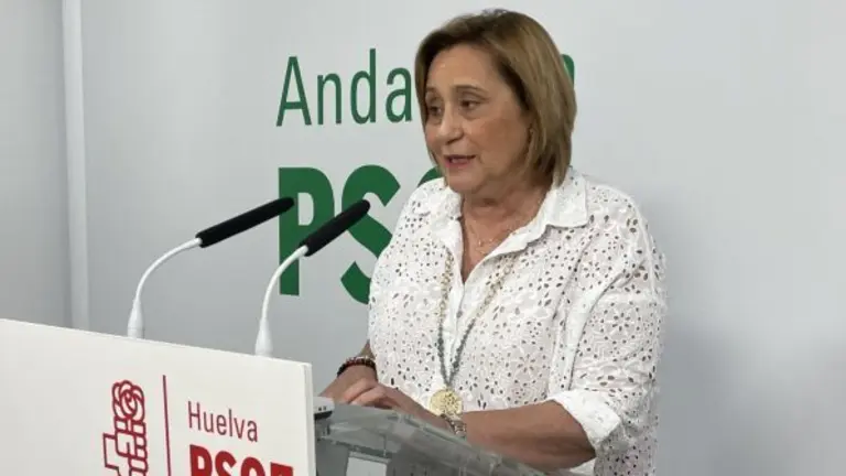 María Luisa Faneca en una comparecencia en la sede socialista