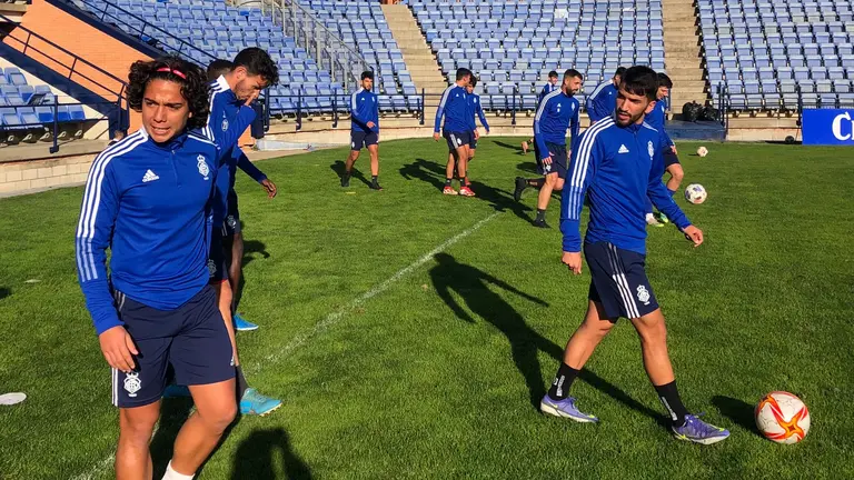 Pepe ha sido uno de los canteranos que ha completado hoy el entreno del Recre.