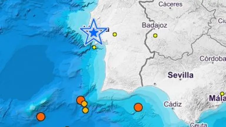 Zona sísmica del Golfo de Cádiz.