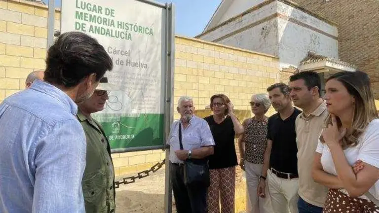 Maria Marquez durante el acto en la antigua cárcel.