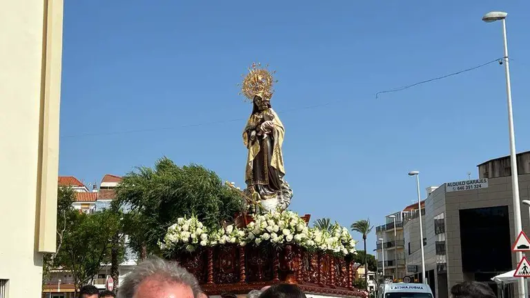 La Virgen del Carmen en su procesi&oacute;n en Punta Umbr&iacute;a