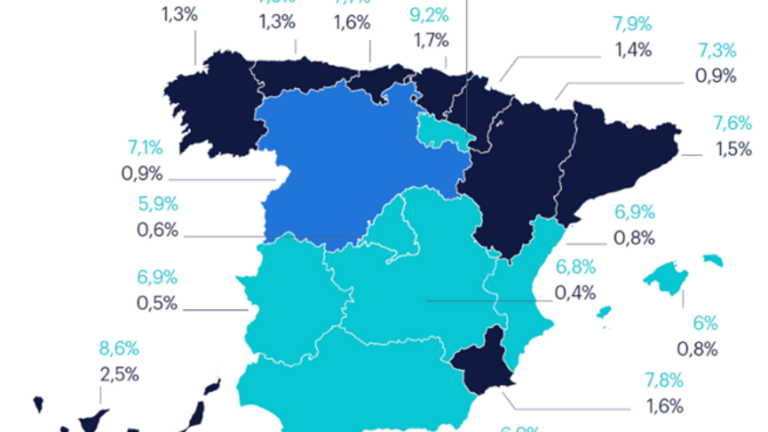 Mapa absentismo laboral en España