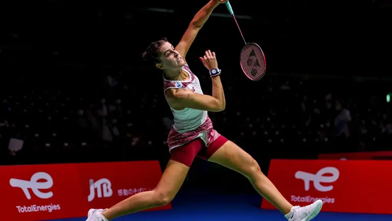 Carolina Marín hoy, en su debut en el Munidal de Tokio.