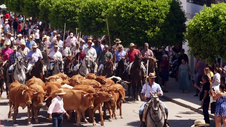 Encierro a caballo en Beas.