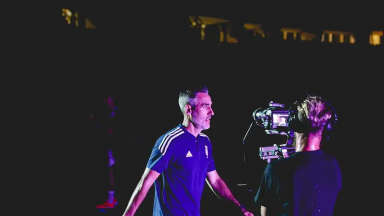 Abel Gómez en la presentación del Recreativo de Huelva.