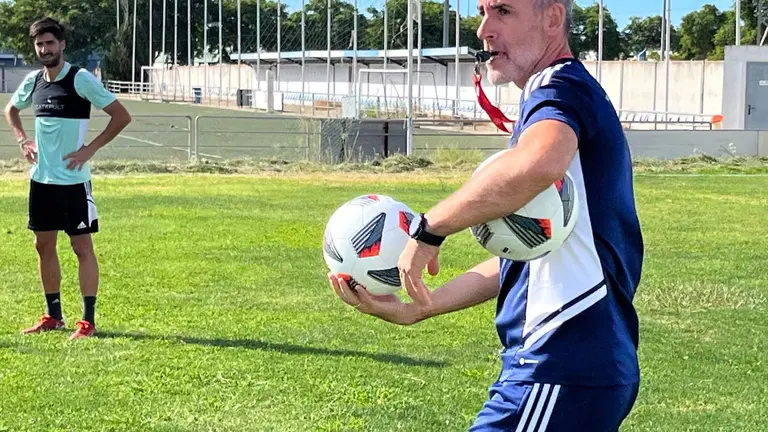 Abel Gómez con el Recreativo.