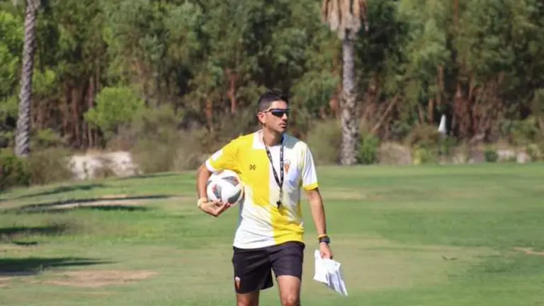 Pavón en el entreno de hoy.