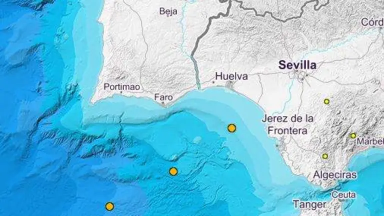 Secuencia recta de sismos.