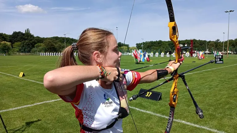 Leyre Fernández en acción en Polonia.