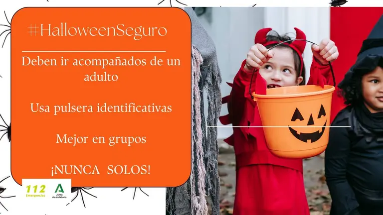 Cartel de Halloween Seguro del 112 Andalucía