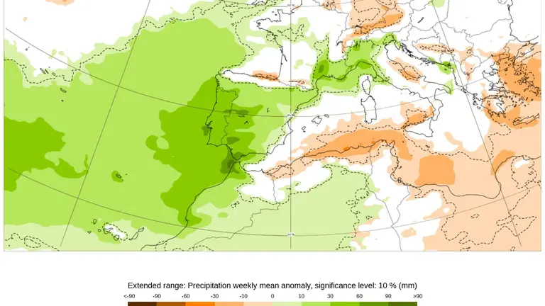 Previsión de lluvia para diciembre