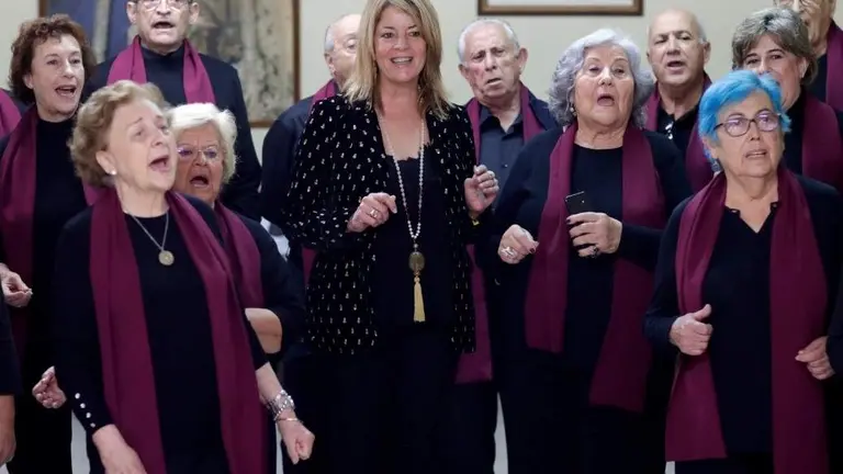 Miranda, junto al coro de góspel de Andariegos