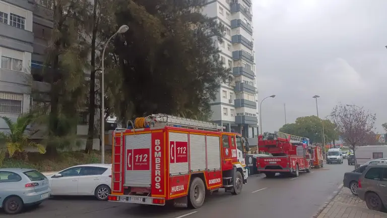 Edificio afectado por las llamas