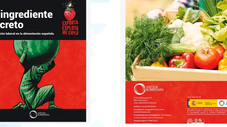 Portada del informe de Justicia Alimentaria que pone a la fresa en el punto de mira