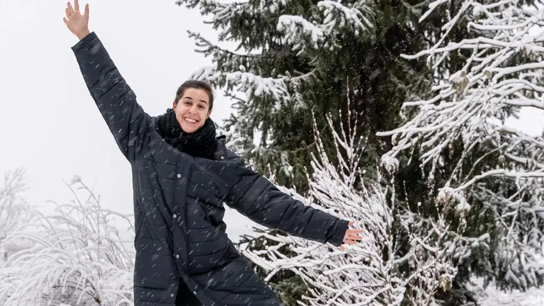 Carolina Marín en una estampa navideña.