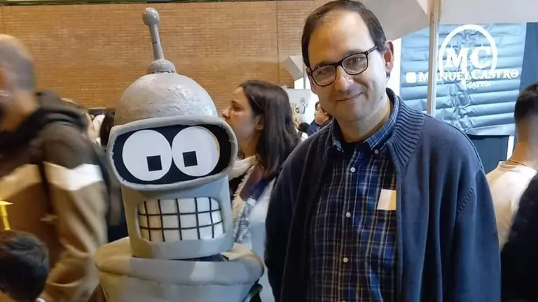 En una simpática pose