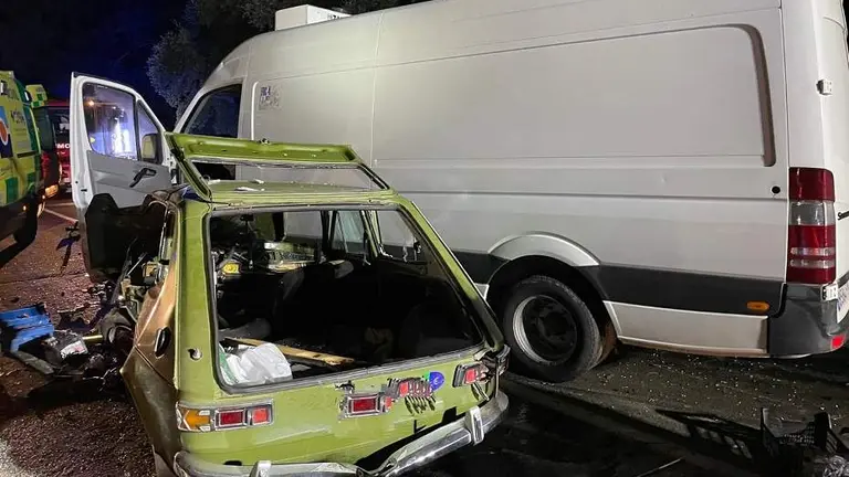 Colisión ocurrida en Aracena.