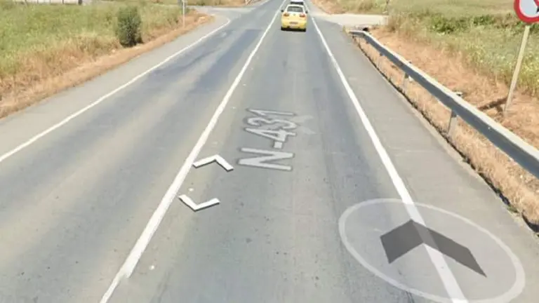 Carretera N-431, donde se ha producido el accidente