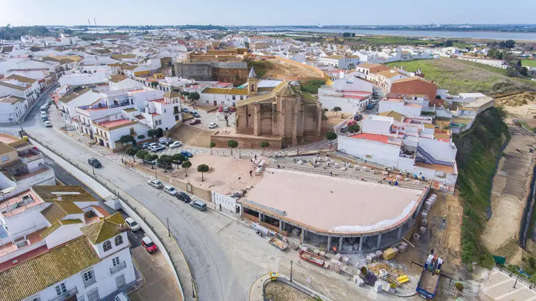 Obras en la plaza de Palos de la Frontera