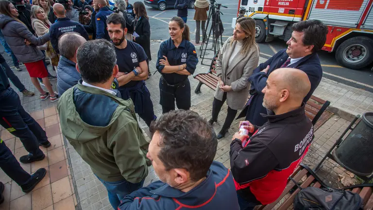 Llegada de los Bomberos de Huelva