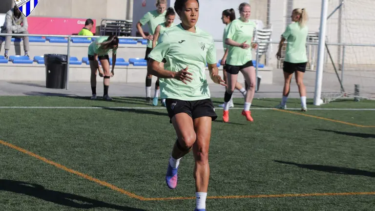 El Sporting de Huelva entrenando.