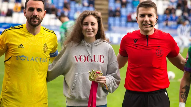 María Forero en el homenaje que le tributó el Recreativo.