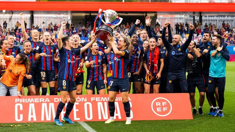 El Barça se ha proclamado Campeón de Liga al ganar al Sporting de Huelva.