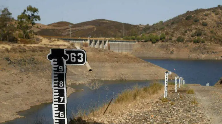 Embalse de uso en Huelva con niveles bajo m&iacute;nimos