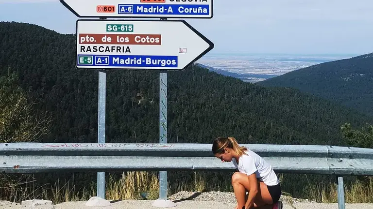 Laura García Caro antes de entrenar.