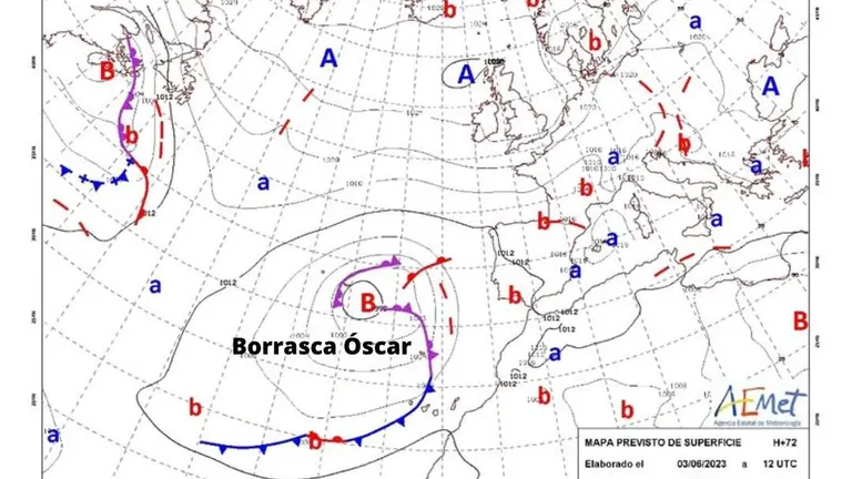 La borrasca aproximándose
