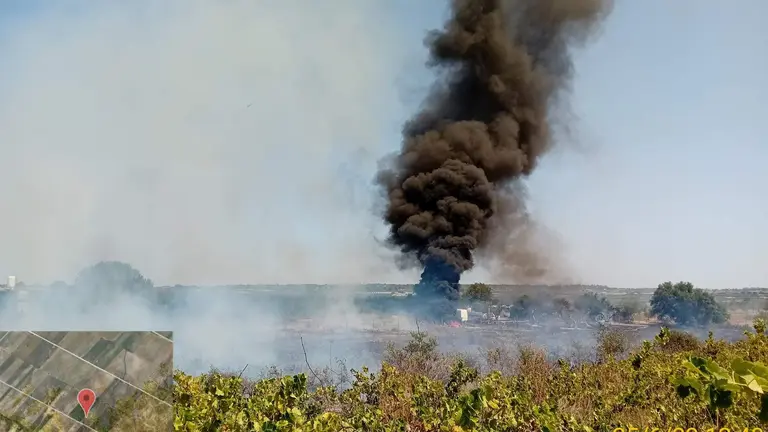 Imagen tomada por el Infoca de la zona afectada