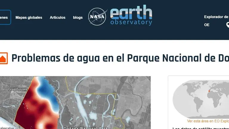 Captura de pantalla de la publicación referida por la NASA