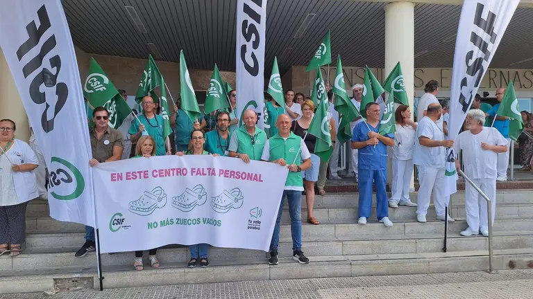 Protesta del sindicato CSIF esta mañana