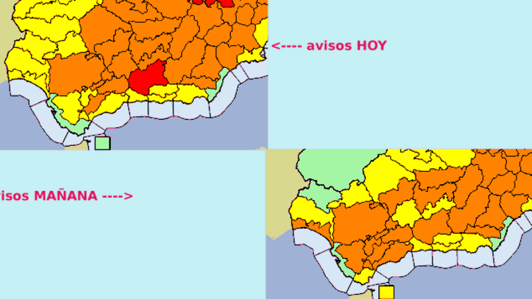 Mapa de avisos para hoy y mañana miércoles 12 de julio