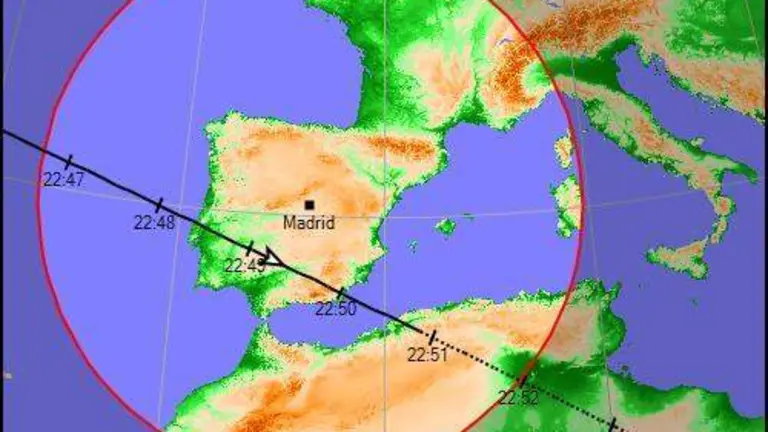 Zona de paso del tren de sat&eacute;lites