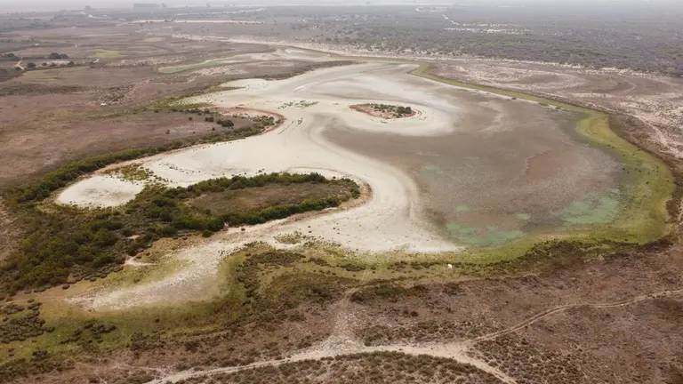 Laguna de Santa Olalla, ya seca desde este 10 de agosto de 2023
