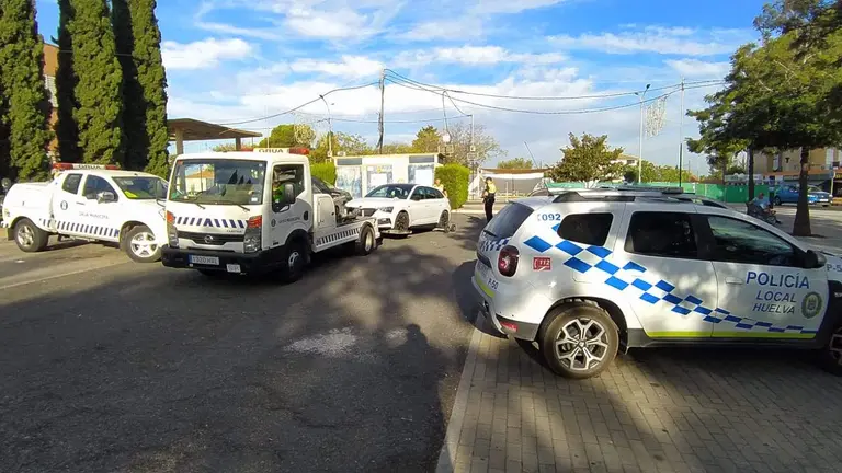 La Policía Local en Huelva.