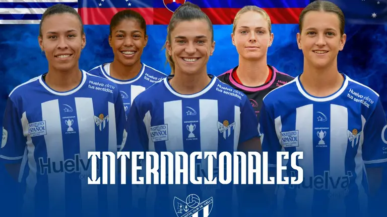 Las cinco internacionales del Sporting de Huelva.