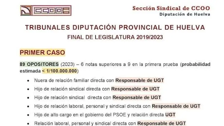 Captura de pantalla del blog de CC OO