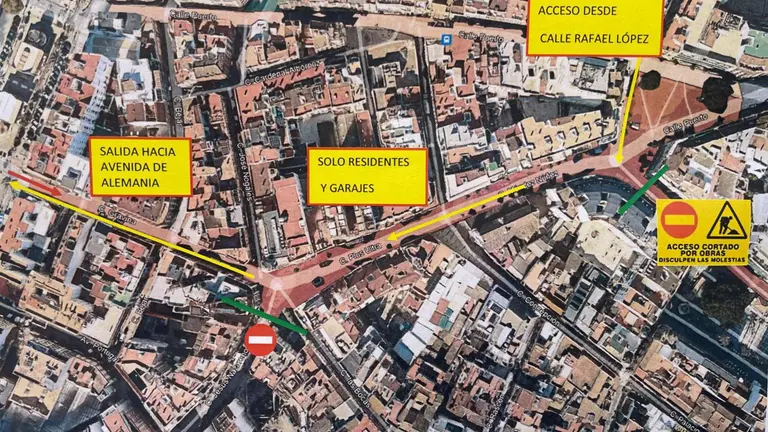 Mapa de calles con nueva ordenaci&oacute;n del tr&aacute;fico