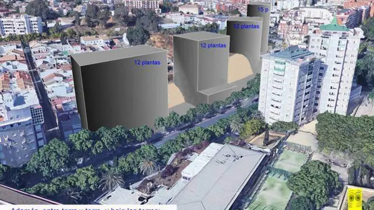Simulación de cómo quedaría el Cabezo de la Joya si propspera el plan urbanístico ahora tumbado
