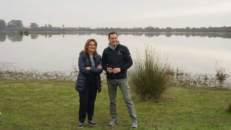 Moreno y Ribera en la marisma de La Rocina, esta ma&ntilde;ana